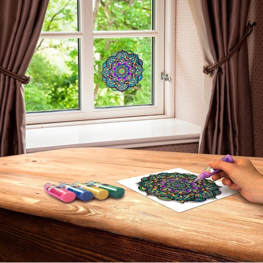 ZORBITZ Stained Glass Window Art Clings DIY Mandala Kit - Christmas Gift Ideas - Picture 4 of 4